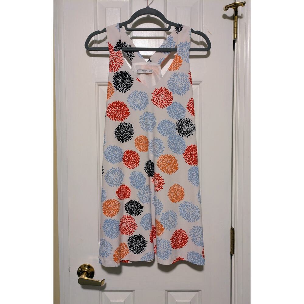 MNG Suit - Women's White Floral Sleeveless Shift Mini Dress - Sz XS / 2 - EUC